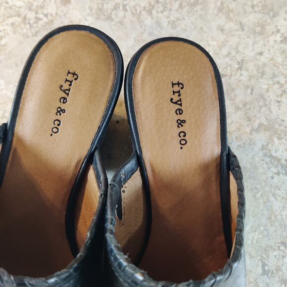 Frye and Co. Women's Size 5M Black Leather Cody Mules Heels * Barely Used * - Picture 4 of 7